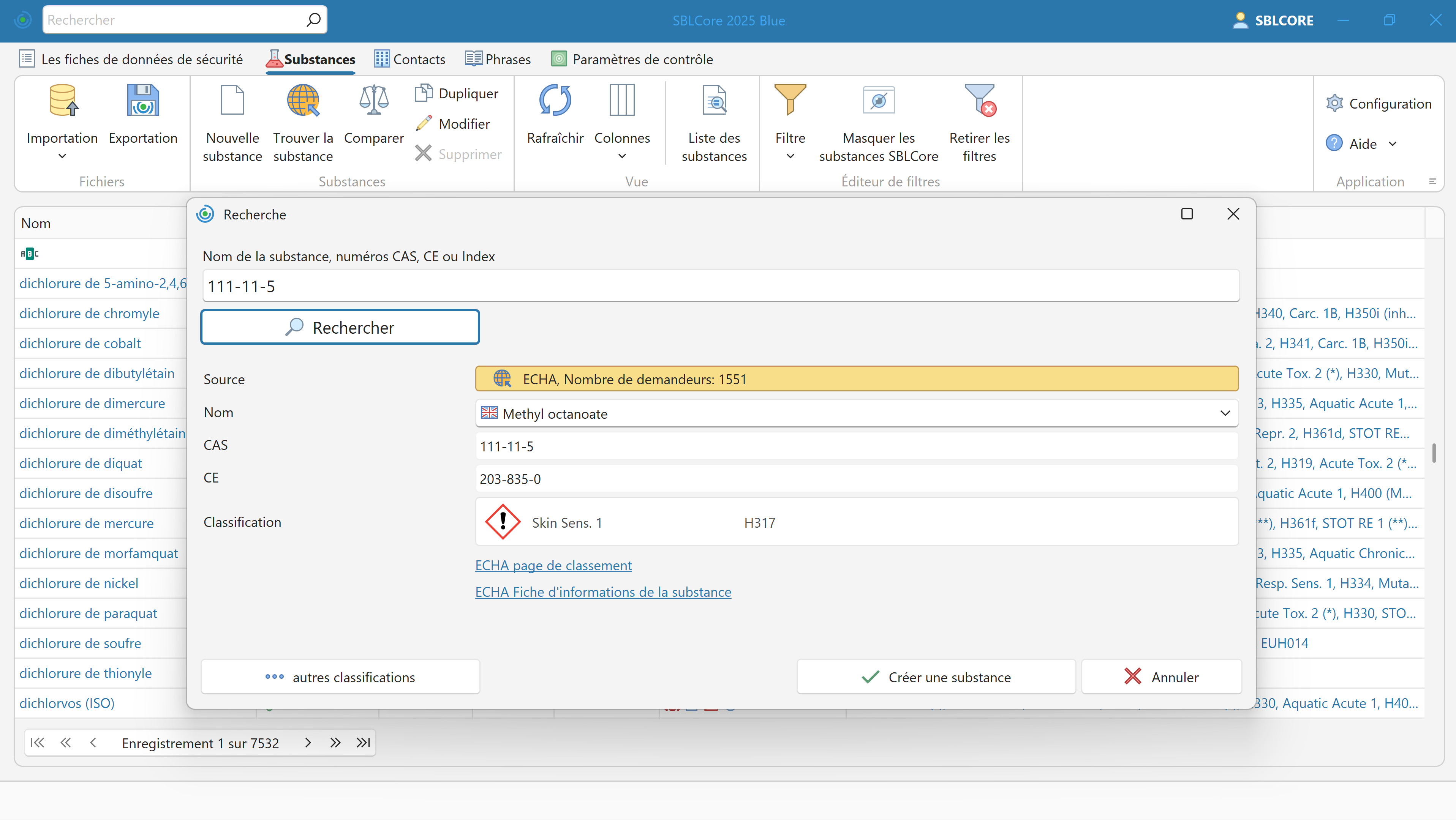 Base de données des substances