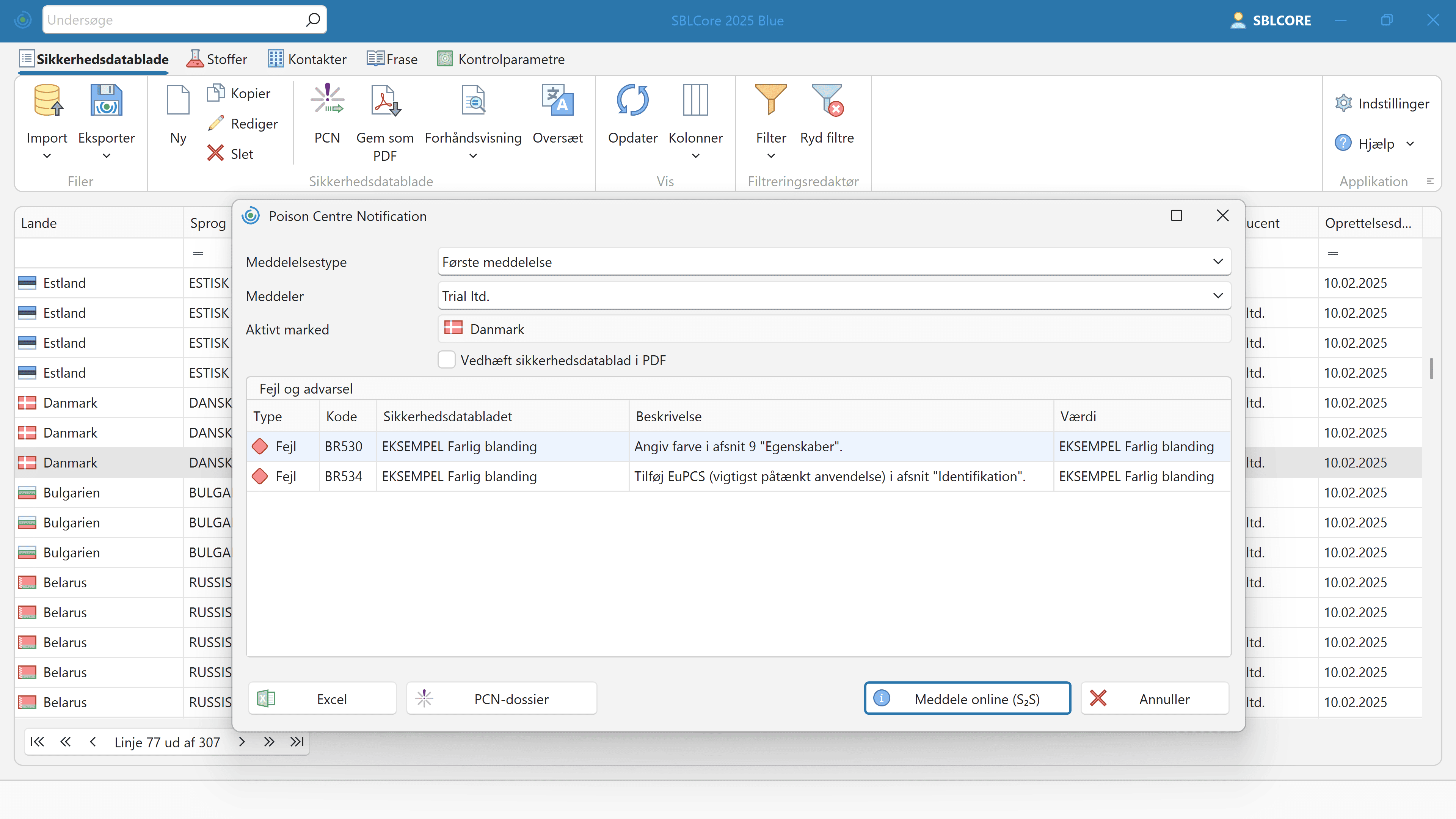 PCN-indberetning og UFI-kode
