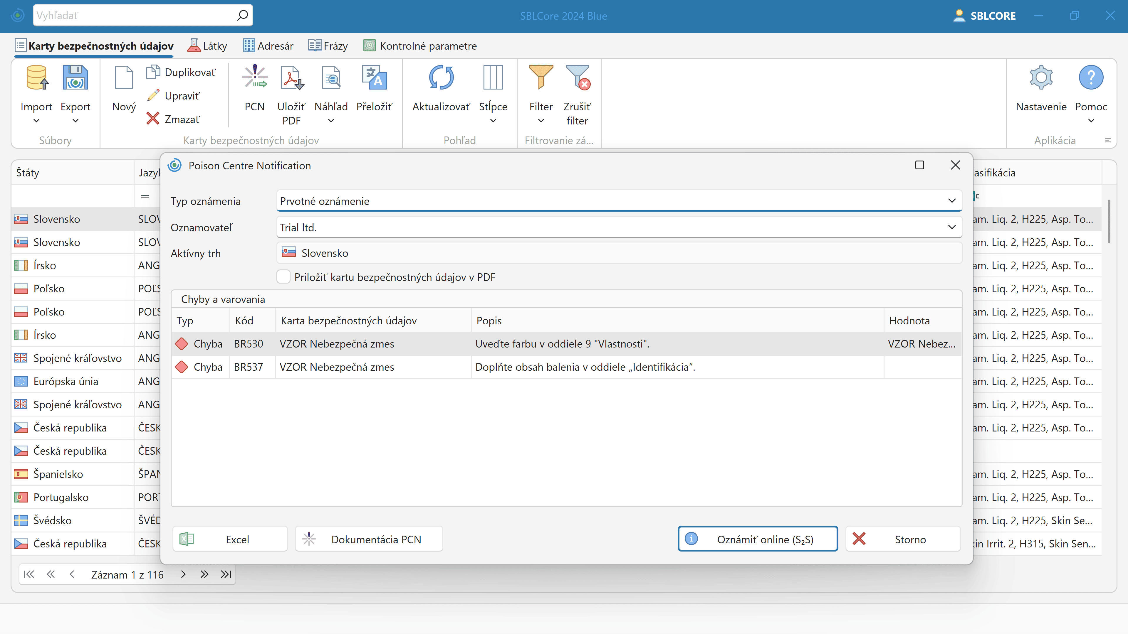 PCN oznámenie a UFI kód
