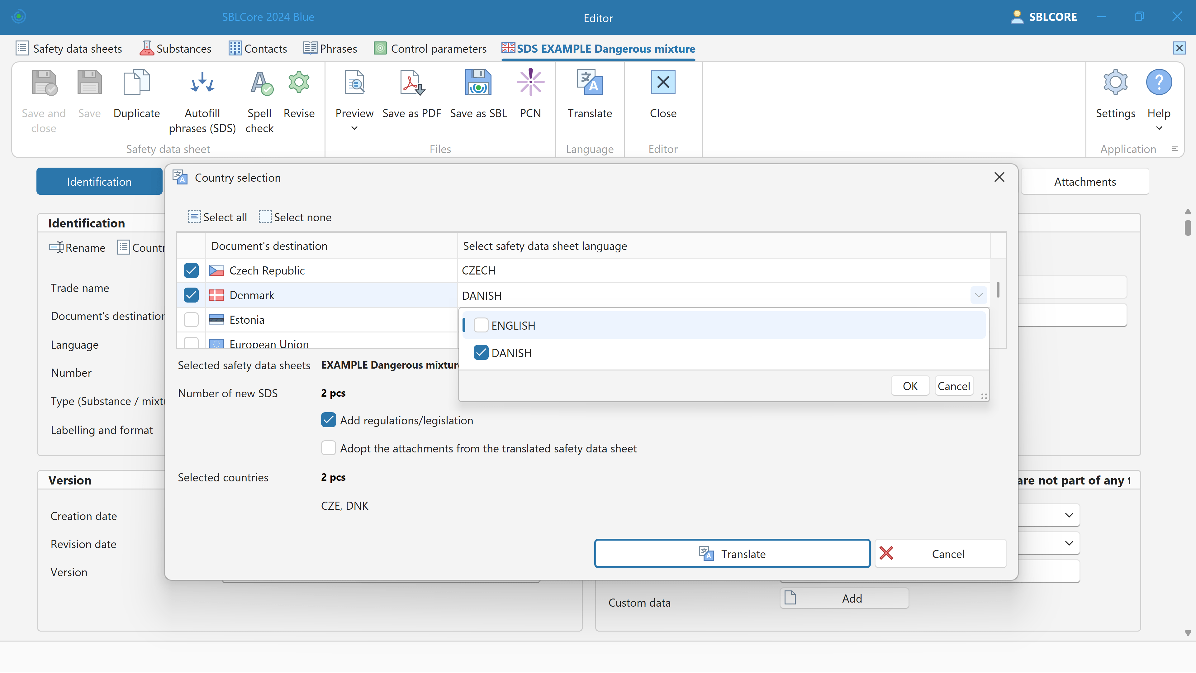 Translations and phrases